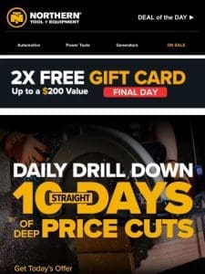 Free Gift Card FINAL DAY + Unlock Today’s Deal