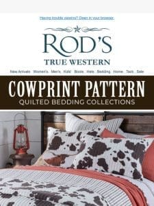 Fun Cowprint Bedding for A Western Look