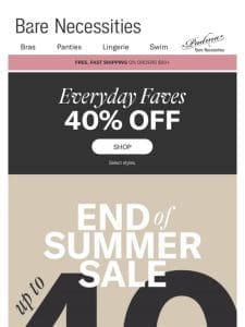 Get 40% Off Brands You Love: Warner’s， Bali & More