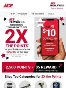 ?Get a $10 Bonus + Earn 2X Points!