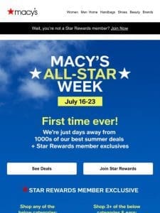 Get ready for Macy’s All-Star Week & join Star Rewards for extra savings