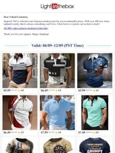 Get the Best Prices on Men’s Polos， —， in Our Exclusive Sale