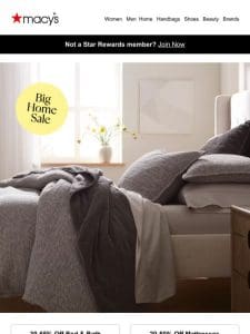 Get up to 65% off bedding， bath towels， and more