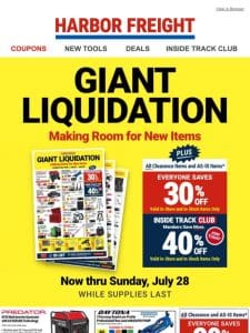 Giant Liquidation Sale Going on Now – Don’t Miss Out