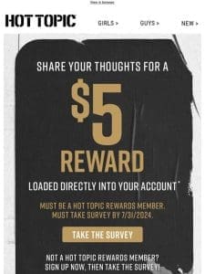 ?? Give feedback for a $5 reward in your account ??