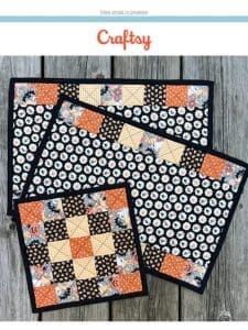 Going LIVE: Quilted Halloween Placemat and Potholder