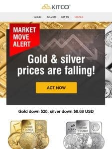 Gold down $20 USD!