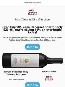 Good News: This Napa Cabernet is now less than $30/bottle!