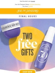 Go， go， go! Don’t miss two free gifts ??