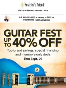 Guitar Fest is HERE: Up to 40% off