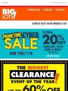 HUGE clearance event on already low prices