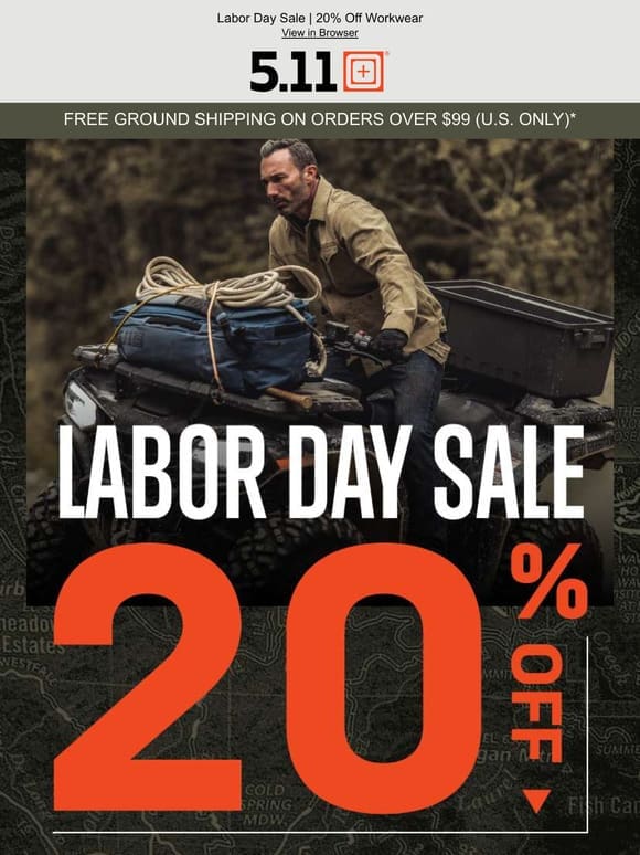 Hard Work Pays Off!   20% OFF ALL WORKWEAR