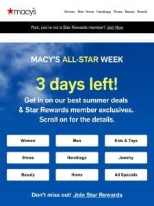 Haven’t shopped Macy’s All-Star Week yet? Open up!