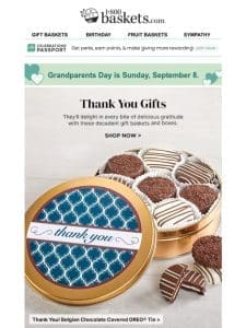 Heap on the gratitude with gourmet gifts.