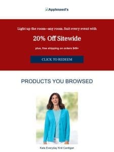 Here’s 20% Off Sitewide