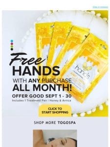 Hi there! Hands Down the Best Deal: Free Honey & Arnica Hands with Any Purchase!