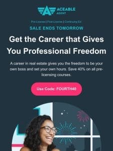 Hurry! Your chance to start a flexible career at 40% off is almost up ?