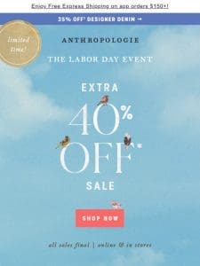 ICYMI: EXTRA 40% OFF SALE ️