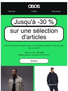 Jusqu’à -30 % sur une sélection d’articles