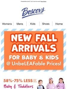 Kids Fall New Arrivals From $5.99