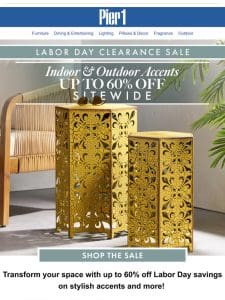 Labor Day Sale: Up to 60% Off Accent Furniture & Lighting!