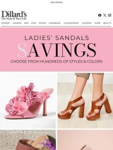 Ladies’ Sandals: Savings On Hundreds of Styles