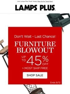 Last Chance! Clearance Furniture Blowout