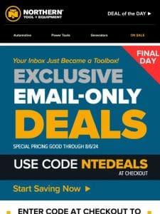 Last Chance For Email Exclusive Deals | Save Up To 60%