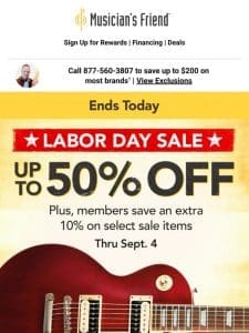 Last chance for Labor Day deals of up to 50% off