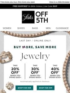 Last day! Take 20-40% OFF eye-catching jewelry