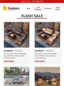 Limited Flash Sale ends soon  Up to 70% off to get patio sofa set with fire pit