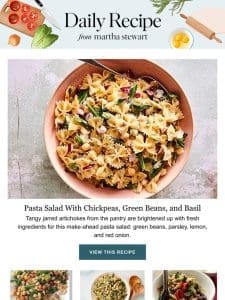 Marinated-Artichoke and Green-Bean Pasta Salad