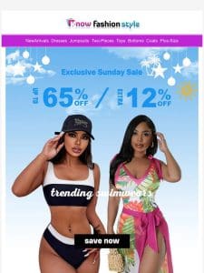 Max 65%off plus extra 12%off your swim favorites ??