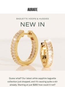 NEW BAGUETTE HOOPS & HUGGIES ARE IN