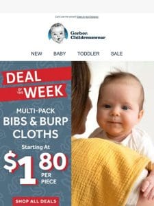 ?? NEW Deal of the Week: Bibs & Burp Cloths