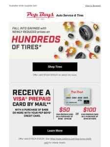 NEW! Fall savings on hundreds of tires!