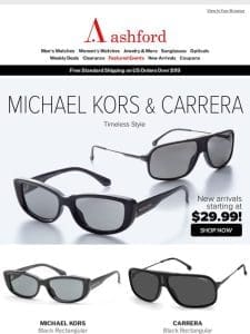 New Arrivals: Michael Kors & Carrera Eyewear from $29.99!