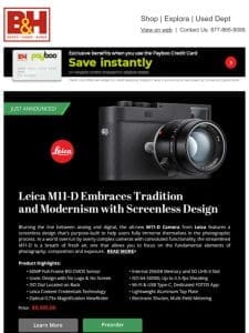 New Leica M11-D Camera + New Canon RF 28-70mm f/2.8 Lens and Gear from Nikon， Apple & More!