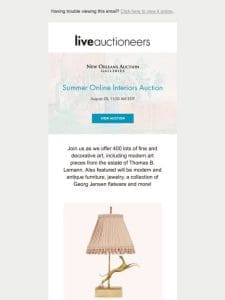 New Orleans Auction Galleries | Summer Online Interiors Auction