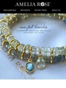 New gemstone bracelets for fall!