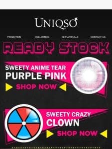 ?New in Stock: Sweety Crazy Clown & Anime Tear Purple Pink Lenses!????