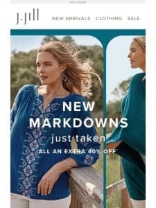 New markdowns just taken—all an extra 40% off.