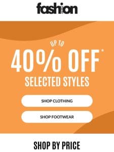 New offer alert… Up to 40% off! ??