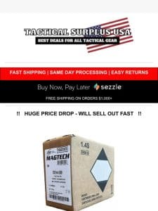 ONLY $245 ?? Magtech 9mm 115gr FMJ 1，000 Round Case ??