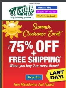 Olympic Savings! Up to 75% Off Summer Clearance Event