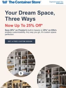 One Space – Three Custom Designs