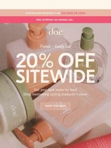 Open for 20% off your favorite styling products!