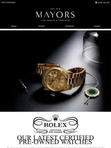 Our Latest Rolex Certified Pre-Owned Watches