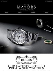 Our Latest Rolex Certified Pre-Owned Watches