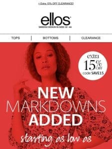 PRICE DROP on new markdowns!